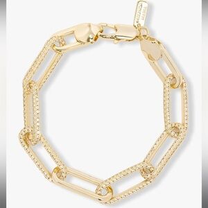 NWT Melinda Maria Gold “Carrie Pavé Chain Link Bracelet” Size 6